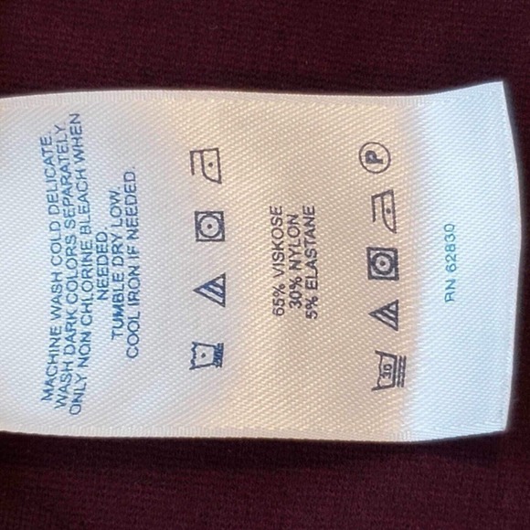 Lands End Shirt Womens Plus Size 3X Maroon Red 3/4 Sleeve Tunic Too Viscose - Picture 5 of 9